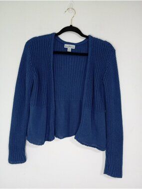 WindRiver Open-Front Knit Cardigan Sweater Large Blue Womens